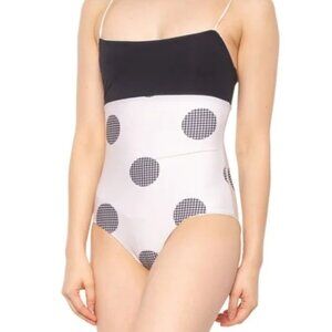 Tavik Scarlett One Piece Full Coverage Ivory Black Swimsuit Size L
